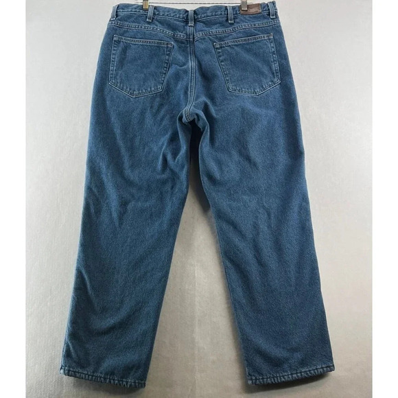LL Bean Jeans Mens Sz 40 x 29 Fleece Lined Classic Fit Medium Washed Denim Blue - Picture 2 of 11